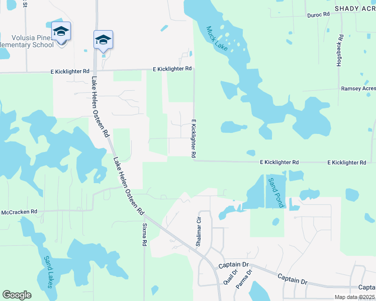 map of restaurants, bars, coffee shops, grocery stores, and more near 1830 East Kicklighter Road in Lake Helen