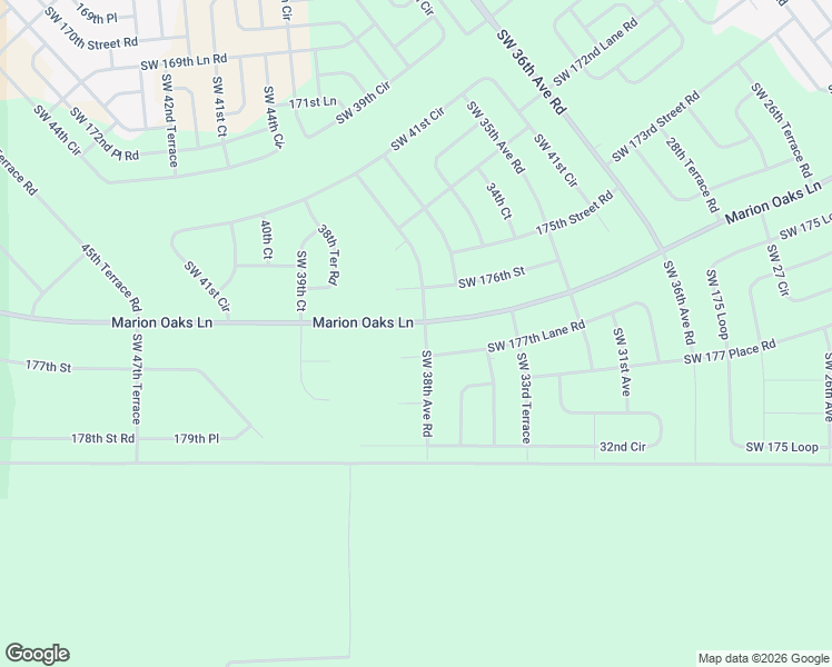 map of restaurants, bars, coffee shops, grocery stores, and more near 17700 38th Avenue Road in Ocala