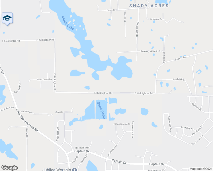 map of restaurants, bars, coffee shops, grocery stores, and more near 2088 East Kicklighter Road in Lake Helen