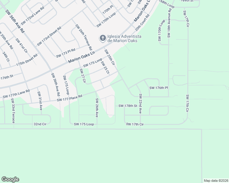 map of restaurants, bars, coffee shops, grocery stores, and more near 17356-17378 Southwest 25th Court in Ocala
