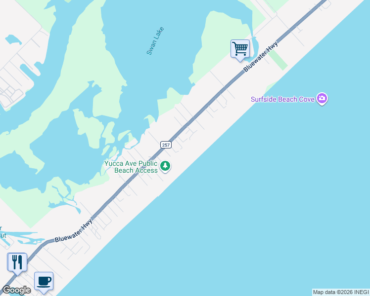 map of restaurants, bars, coffee shops, grocery stores, and more near 111 Southwind Drive in Surfside Beach