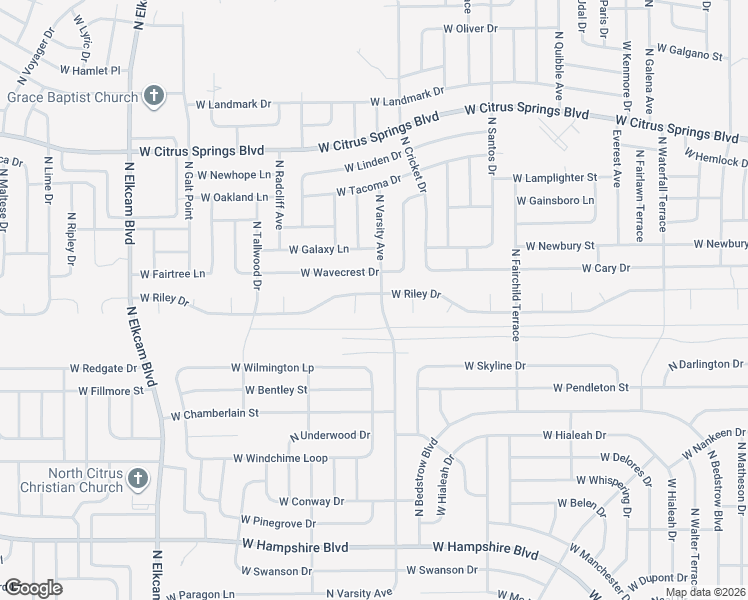 map of restaurants, bars, coffee shops, grocery stores, and more near 2043 West Riley Drive in Citrus Springs