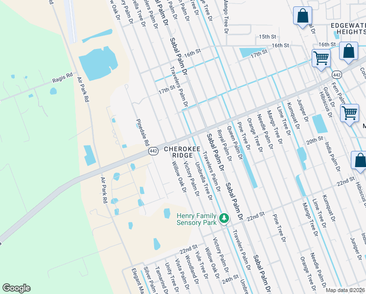 map of restaurants, bars, coffee shops, grocery stores, and more near 1851 Victory Palm Drive in Edgewater