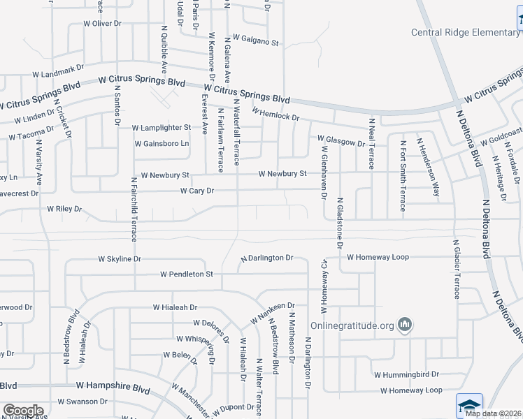 map of restaurants, bars, coffee shops, grocery stores, and more near 1202 West Riley Drive in Citrus Springs