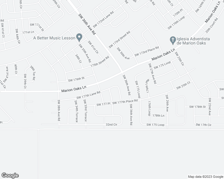 map of restaurants, bars, coffee shops, grocery stores, and more near 3128 Southwest 177th Lane Road in Ocala