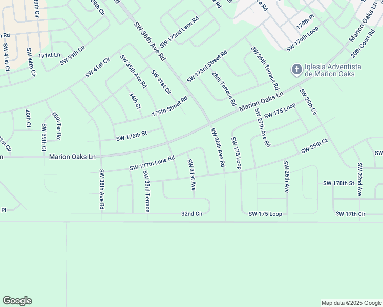 map of restaurants, bars, coffee shops, grocery stores, and more near 3128 Southwest 177th Lane Road in Ocala