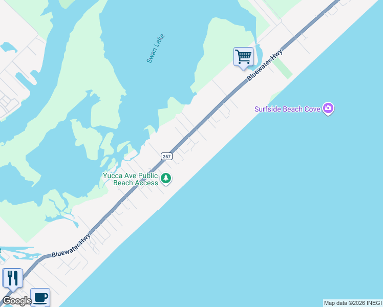 map of restaurants, bars, coffee shops, grocery stores, and more near 111 Southwind Drive in Surfside Beach