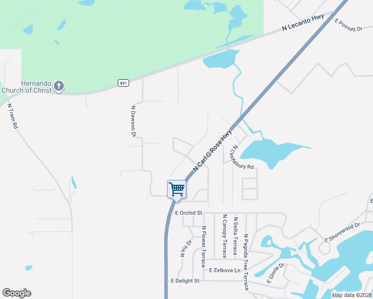 map of restaurants, bars, coffee shops, grocery stores, and more near 6979 North Palmer Way in Hernando