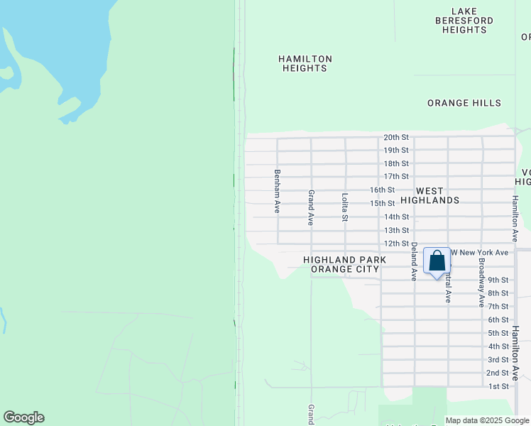 map of restaurants, bars, coffee shops, grocery stores, and more near 1835 14th Street in Orange City