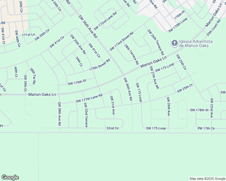 map of restaurants, bars, coffee shops, grocery stores, and more near 3128 Southwest 177th Lane Road in Ocala