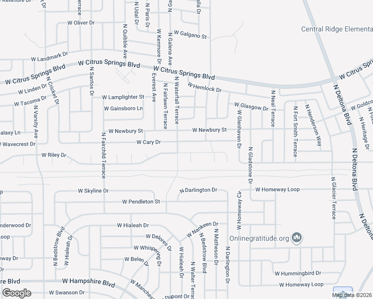 map of restaurants, bars, coffee shops, grocery stores, and more near 1202 West Riley Drive in Citrus Springs