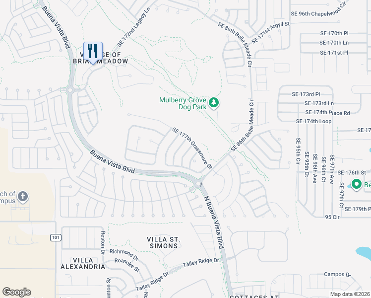 map of restaurants, bars, coffee shops, grocery stores, and more near 17727 Southeast 89th Keating Terrace in The Villages