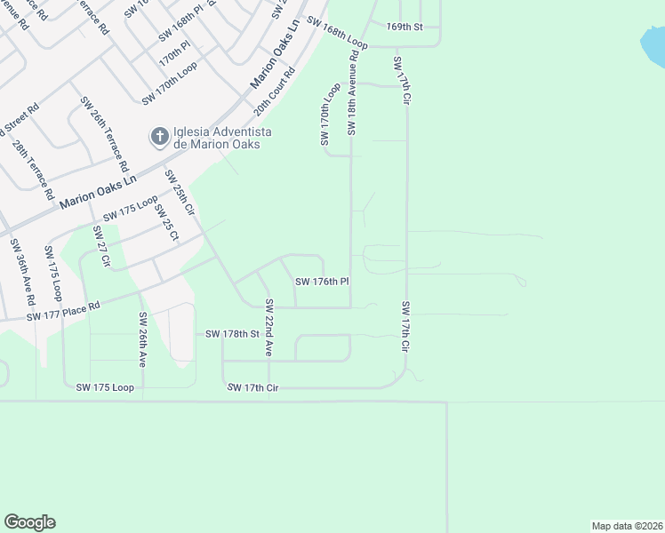 map of restaurants, bars, coffee shops, grocery stores, and more near 17673 Southwest 18th Avenue Road in Ocala