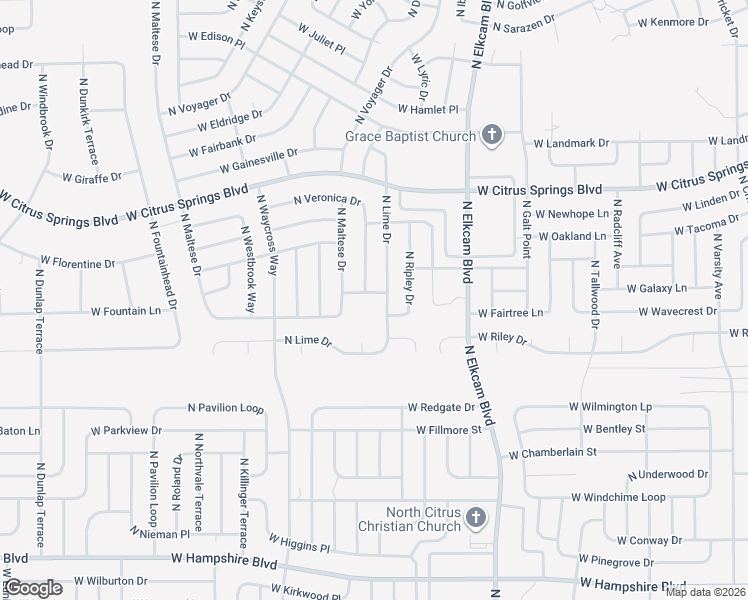 map of restaurants, bars, coffee shops, grocery stores, and more near 2934 West Raleigh Lane in Citrus Springs