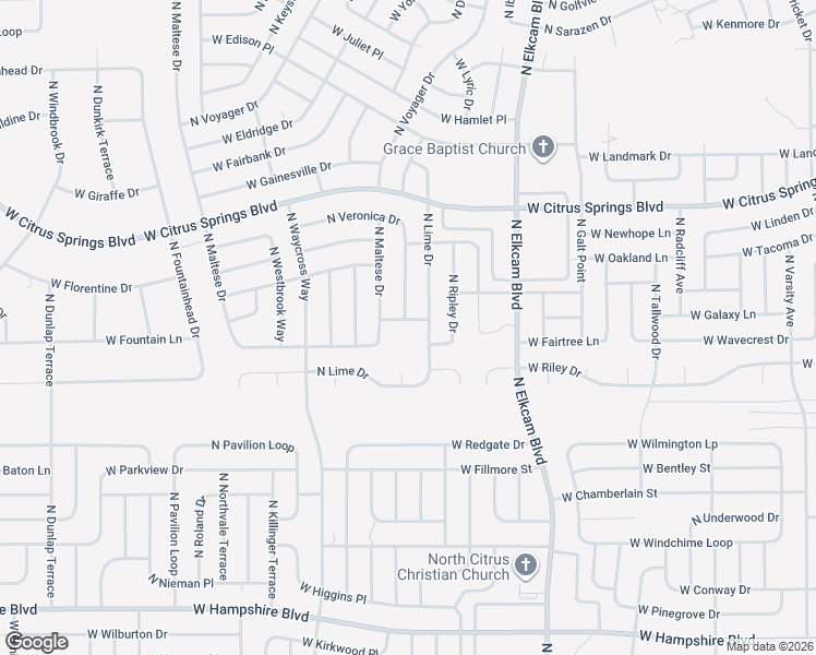 map of restaurants, bars, coffee shops, grocery stores, and more near 2934 West Raleigh Lane in Citrus Springs