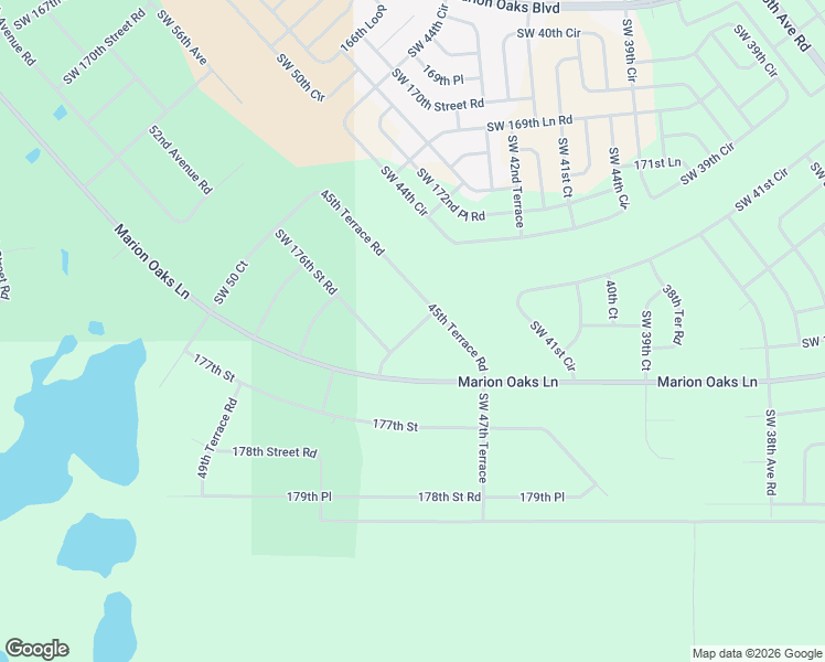 map of restaurants, bars, coffee shops, grocery stores, and more near 45th Terrace Road in Ocala