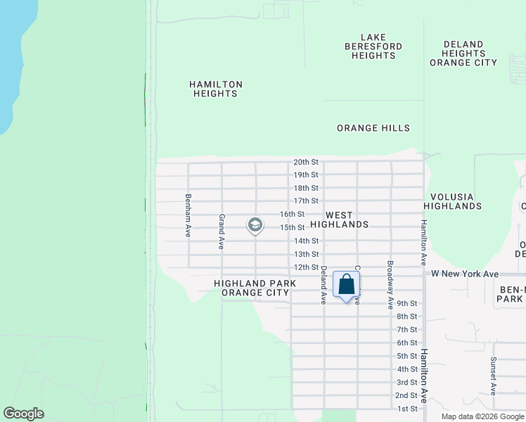 map of restaurants, bars, coffee shops, grocery stores, and more near 1581 16th Street in Orange City