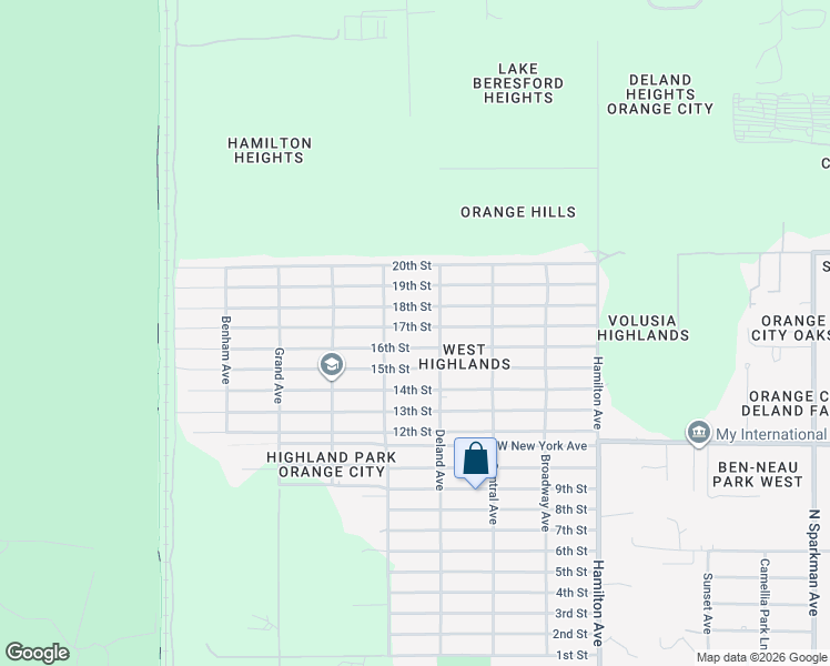 map of restaurants, bars, coffee shops, grocery stores, and more near 1430 17th Street in Orange City