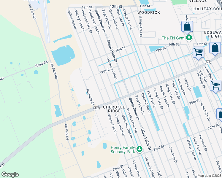 map of restaurants, bars, coffee shops, grocery stores, and more near 1820 Umbrella Tree Drive in Edgewater