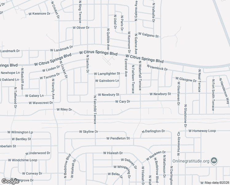 map of restaurants, bars, coffee shops, grocery stores, and more near 1488 West Newbury Street in Citrus Springs