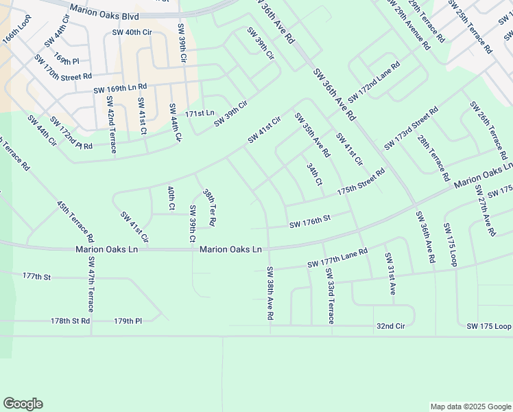 map of restaurants, bars, coffee shops, grocery stores, and more near 3690 175th Street in Ocala