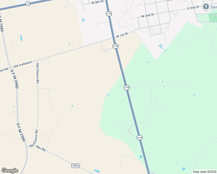map of restaurants, bars, coffee shops, grocery stores, and more near 292 Texas 119 in Yorktown