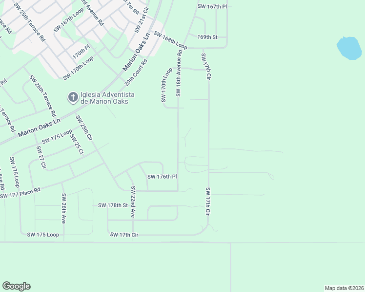 map of restaurants, bars, coffee shops, grocery stores, and more near 17433 Southwest 18th Avenue Road in Ocala