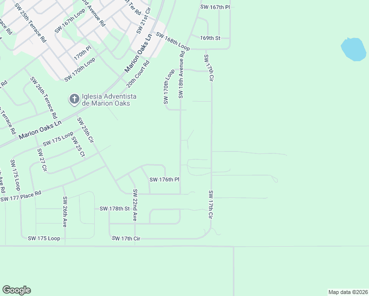 map of restaurants, bars, coffee shops, grocery stores, and more near 17433 Southwest 18th Avenue Road in Ocala