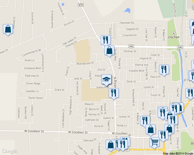 map of restaurants, bars, coffee shops, grocery stores, and more near 906 Abilene Street in Pleasanton