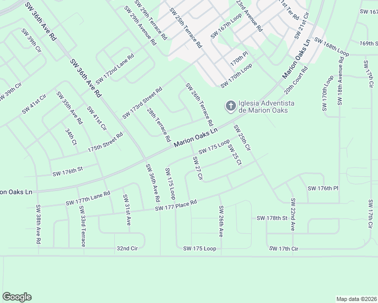 map of restaurants, bars, coffee shops, grocery stores, and more near 2528 Southwest 175 Loop in Ocala