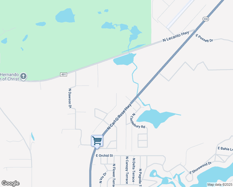 map of restaurants, bars, coffee shops, grocery stores, and more near 7198 N Palmer Way in Hernando