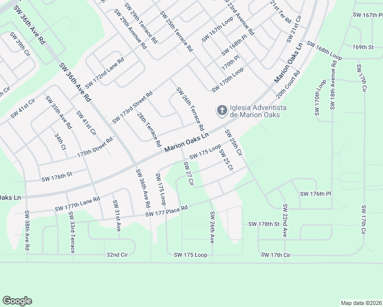 map of restaurants, bars, coffee shops, grocery stores, and more near 2528 Southwest 175 Loop in Ocala