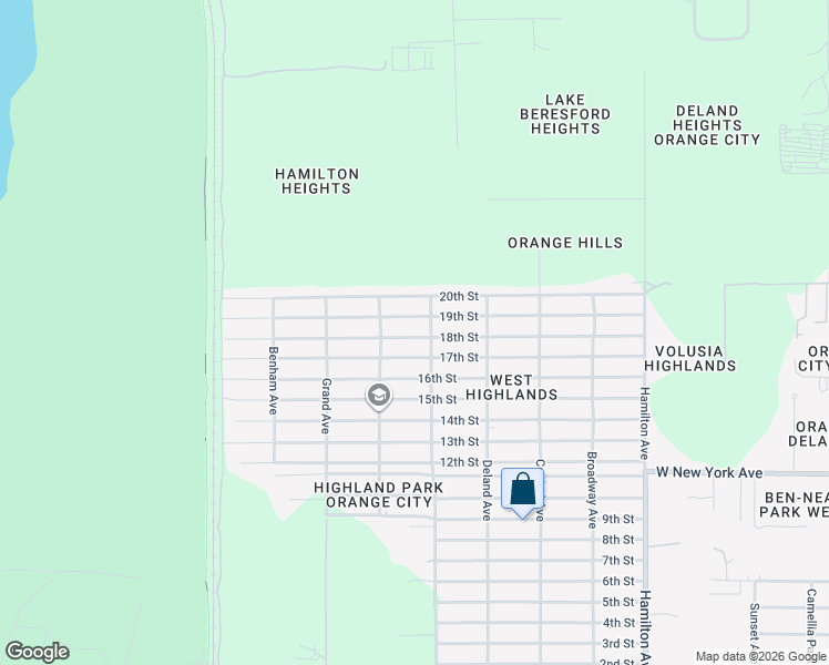 map of restaurants, bars, coffee shops, grocery stores, and more near 1525 18th Street in Orange City