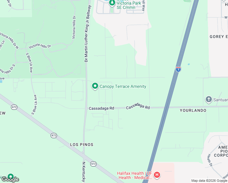 map of restaurants, bars, coffee shops, grocery stores, and more near 2131 Saragossa Avenue in DeLand