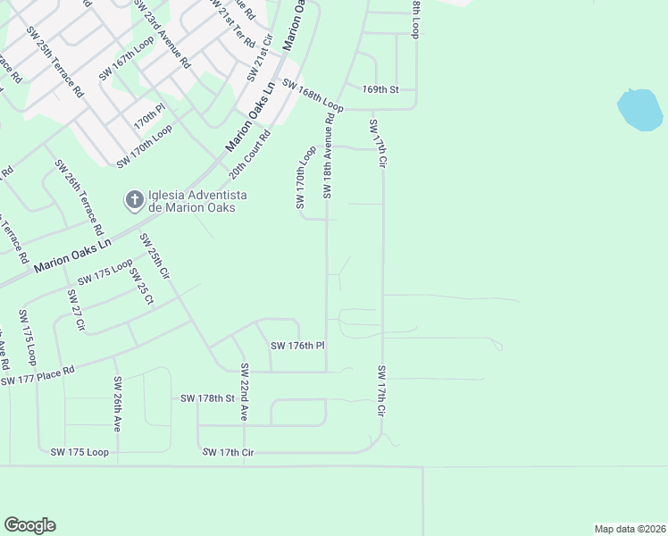 map of restaurants, bars, coffee shops, grocery stores, and more near 17433 Southwest 18th Avenue Road in Ocala