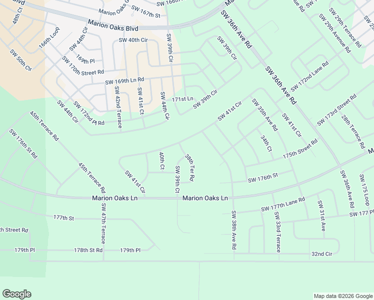 map of restaurants, bars, coffee shops, grocery stores, and more near 17333 Southwest 41st Circle in Ocala