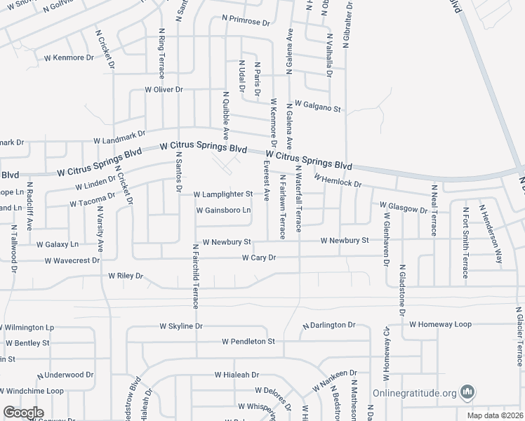 map of restaurants, bars, coffee shops, grocery stores, and more near 7163 Everest Avenue in Citrus Springs
