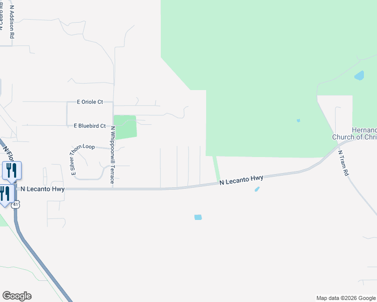 map of restaurants, bars, coffee shops, grocery stores, and more near 7246 North Golden Point in Hernando