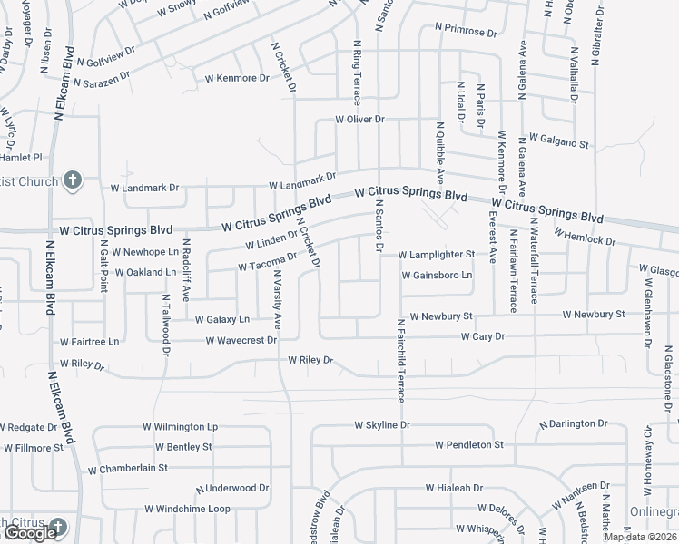 map of restaurants, bars, coffee shops, grocery stores, and more near 7168 North Deborah Terrace in Citrus Springs