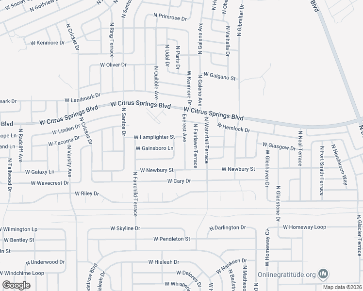 map of restaurants, bars, coffee shops, grocery stores, and more near 7163 Everest Avenue in Citrus Springs