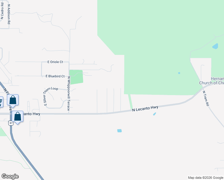 map of restaurants, bars, coffee shops, grocery stores, and more near 7246 North Golden Point in Hernando