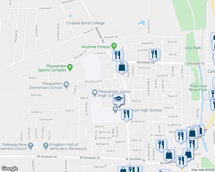 map of restaurants, bars, coffee shops, grocery stores, and more near 1030 Orts Drive in Pleasanton