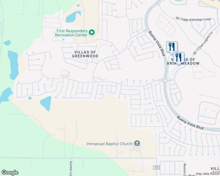 map of restaurants, bars, coffee shops, grocery stores, and more near 17370 Southeast 78th Draughton Court in The Villages