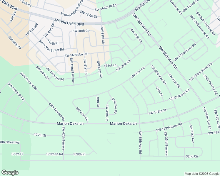 map of restaurants, bars, coffee shops, grocery stores, and more near 17333 Southwest 41st Circle in Ocala