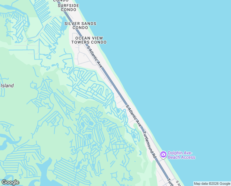 map of restaurants, bars, coffee shops, grocery stores, and more near 5540 South Atlantic Avenue in New Smyrna Beach