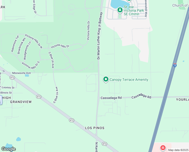 map of restaurants, bars, coffee shops, grocery stores, and more near 100 Integra Dunes Circle in DeLand