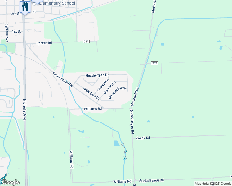 map of restaurants, bars, coffee shops, grocery stores, and more near 3412 Grennock Avenue in Bay City