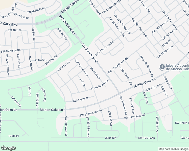 map of restaurants, bars, coffee shops, grocery stores, and more near 17469 Southwest 35th Avenue Road in Ocala