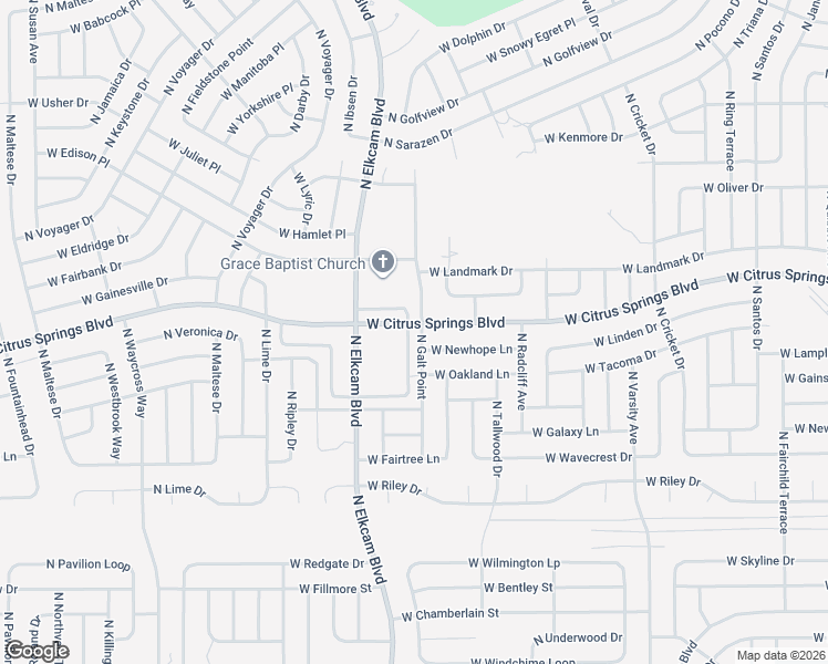 map of restaurants, bars, coffee shops, grocery stores, and more near 7322 North Galt Point in Citrus Springs