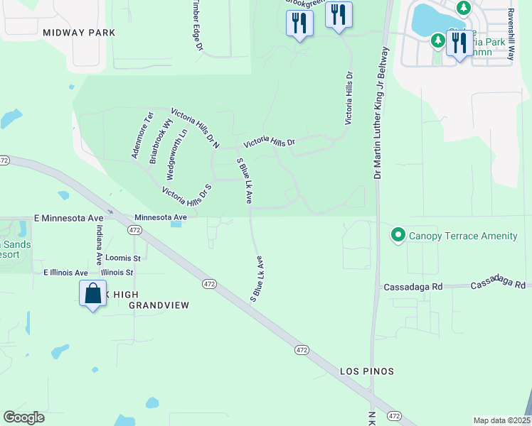 map of restaurants, bars, coffee shops, grocery stores, and more near 237 Asterbrooke Drive in DeLand